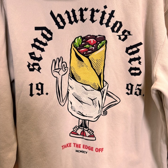 Fresh Vibes 1995 Send Burritos Bro‎ Hoody w/ Front Pouch XL Extra Large - Picture 7 of 13